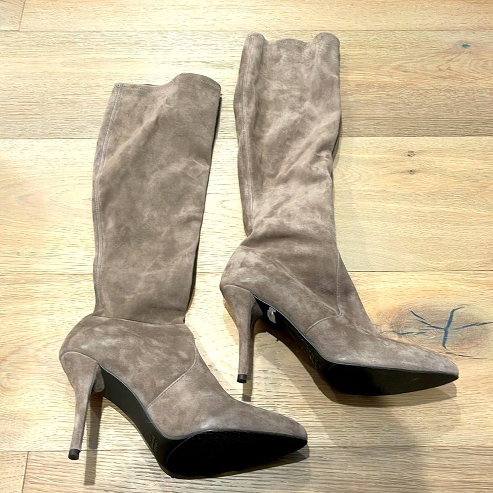 Stuart Weitzman Tall Taupe Suede Boots